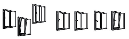 Схема открывания наклонно-сдвижного окна (наклонно- сдвижной двери)